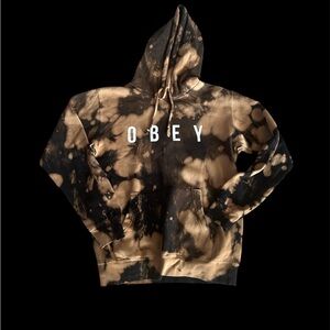 Obey Tan and Black Tie-Dye Hoodie